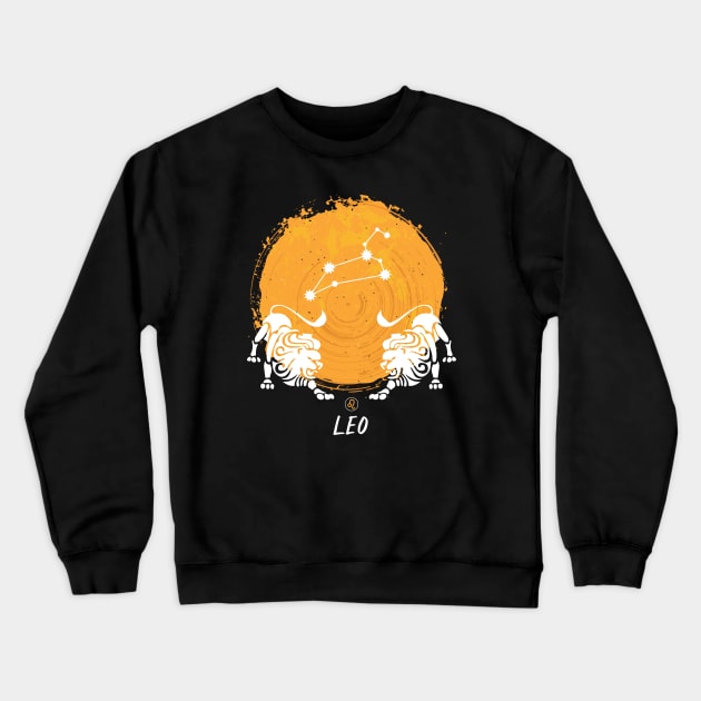 Retro Leo Zodiac Sign // Vintage Leo Astrology Crewneck Sweatshirt by SLAG_Creative